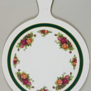 Wood Round Handed Cutting Board Old Country Roses by ROYAL ALBERT